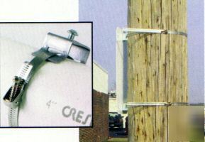 Adjustable pair of band brackets for round poles/posts