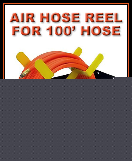 Air hose reel for 100 foot hose w/wall mount