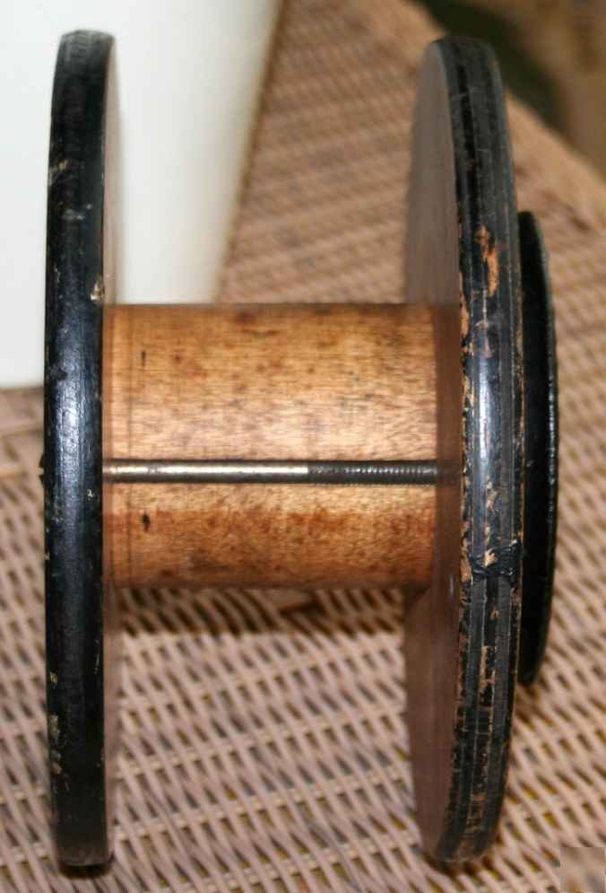 Antique wood industrial cable or textile spool 8