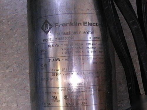 Franklin submersible water pump electric motor