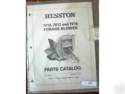 Hesston 7010 7012 7016 forage blower parts manual