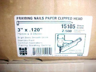 Hitachi box of paper clipped head nails/3X120/75MM