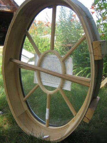 Jarrett custom oval window, white, 36 1/4 x 24 inch.