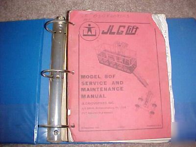 Jlg lift service and maintenance manual for model 80F