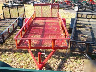 New 5X14 utility trailer landscape,mower loading gate 