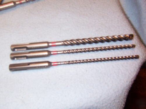 New set of 3 hilti hammer drill bits 12