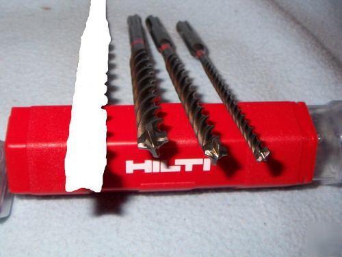New set of 3 hilti hammer drill bits 12