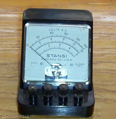 Stansi panel ac voltmeter & case~volt meter~# 654R 5017