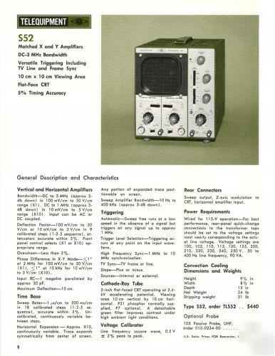 Tektronix tek telequipment S52 oscilloscope