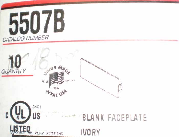 Wiremold 5507B blank face plate - 10 pack