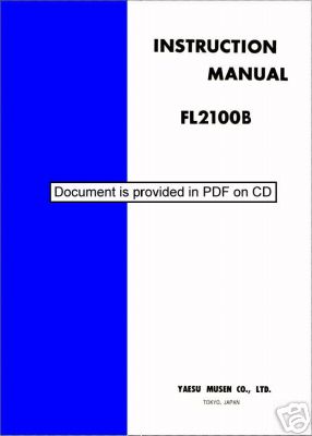 Yaesu FL2100B fl-2100B instruction manual
