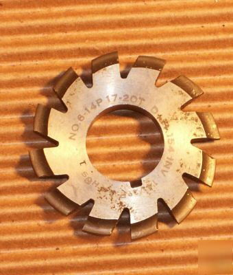 14DP #6 involute gear cutter 17-20TH 7/8