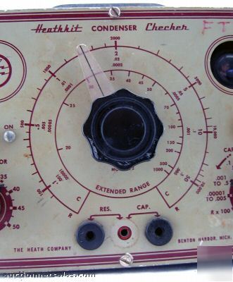 Heathkit condenser checker test meter