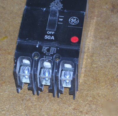 New general electric ge 50 amp 3 pole tey breaker 