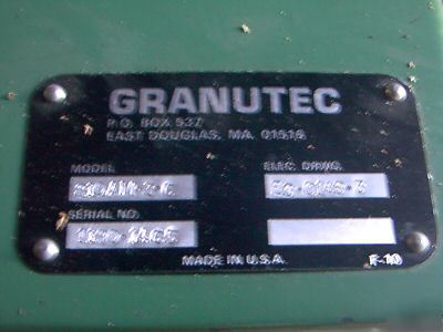 New plastic grinder granutec auger feed to grinder 