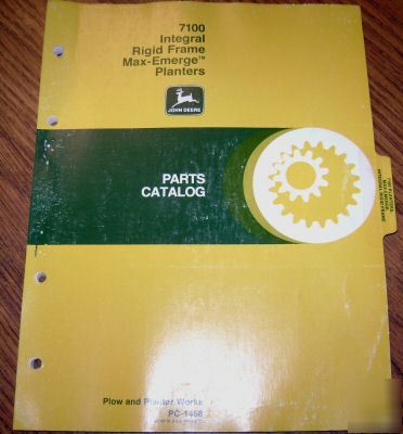 John deere 7100 integral rigid planter parts catalog jd