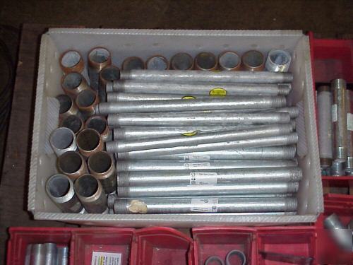 One lot of rigid electrical pipe nipples and couplings