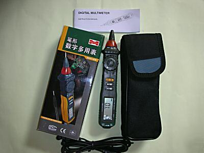 Pen-type digital multimeter non-cont. ac volt.detector 