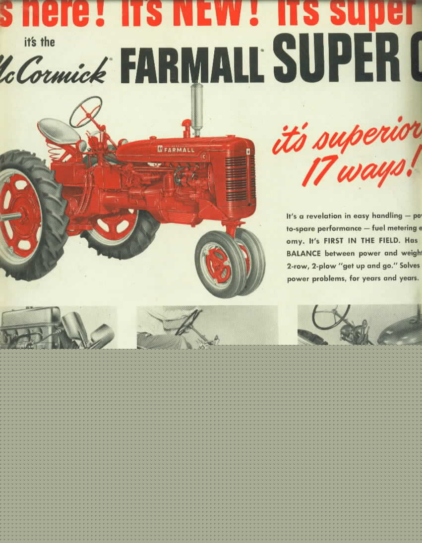 New farmall super c tractor ad~1951 promo tractor