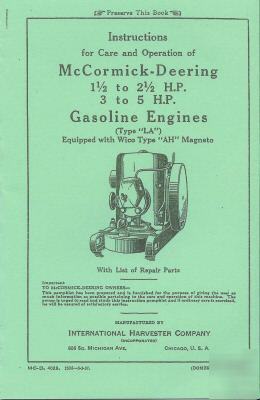 Ihc int'l la gas engine not hit & miss manual