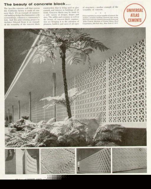 1958 ad uss universal atlas cements - concrete block