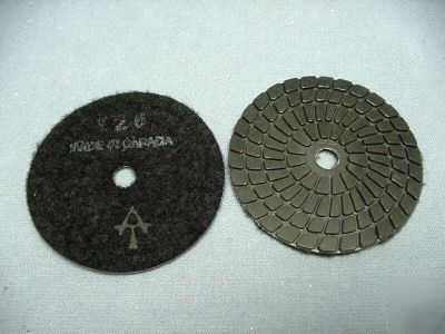 4â€ wet polishing disc â€“ velcro backed - #120