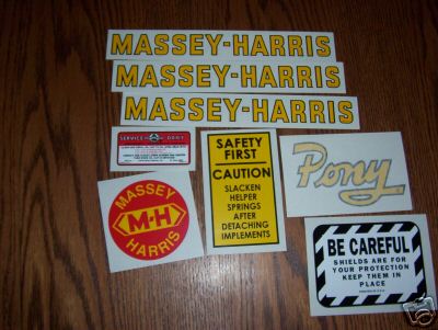 Massey harris pony tractor mylar decal