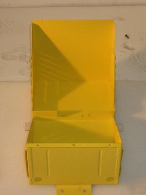 Yellow test equipment housing box protecting equipment