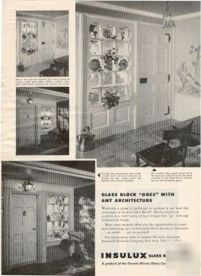 Insulux glass blocks owens illinois glass ad 1952