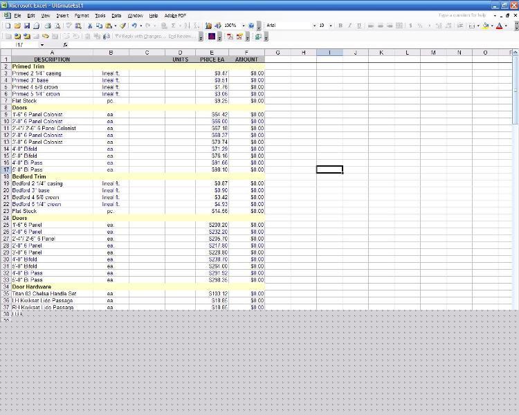 Spreadsheet, residential, contractor, excel