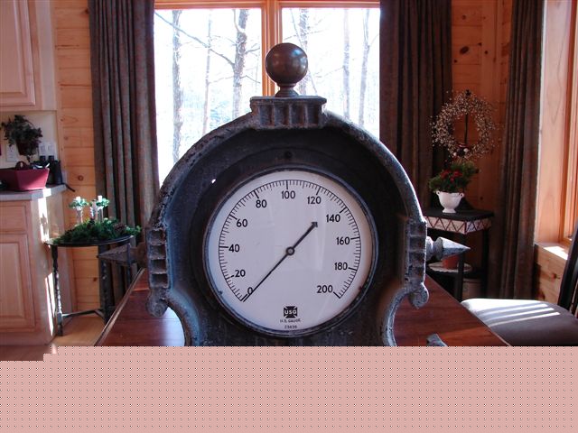 Vintage steam engine gauge cast iron frame ornate clock