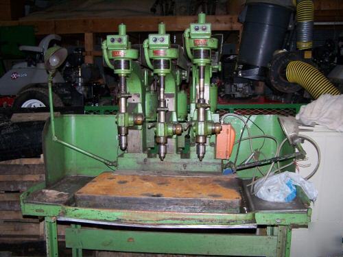 Chas g allen co., 3 phase, 3 head drill press & stand