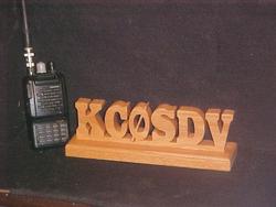 Handcrafted oak ham shortwave call sign