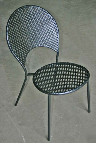 New lot of 40 black metal indoor outdoor cafe chairs