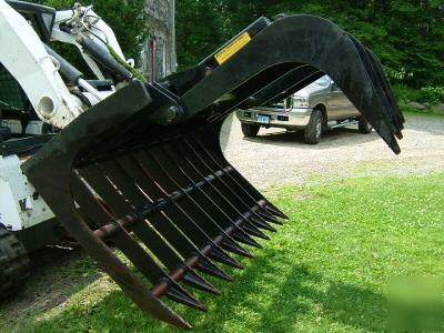 Skid steer root/demolition grapple