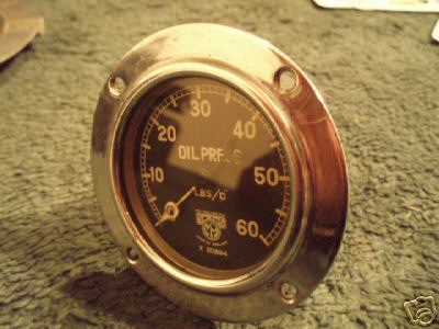 Chrome smiths oil pressure gauge/statioary engine/truck