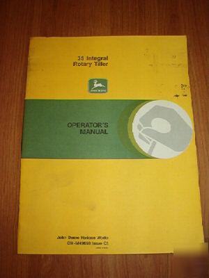 John deere operator manual 35 integral tiller