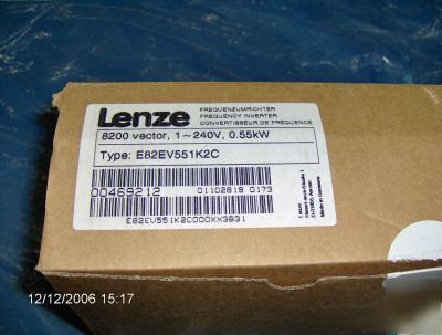 Lenze frequency inverter drive 8200 series .75 hp 240 v