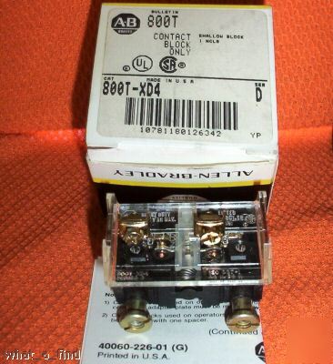 New allen bradley 800T-XD4 contact block warranty 