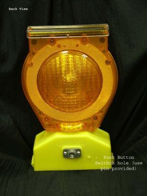 Solar flash barricade safety lights blue