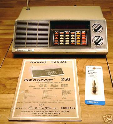 Uniden bearcat 250 scanner vhf uhf police nascar medic