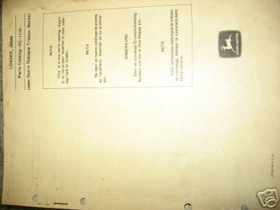 John deere loader parts manual 644