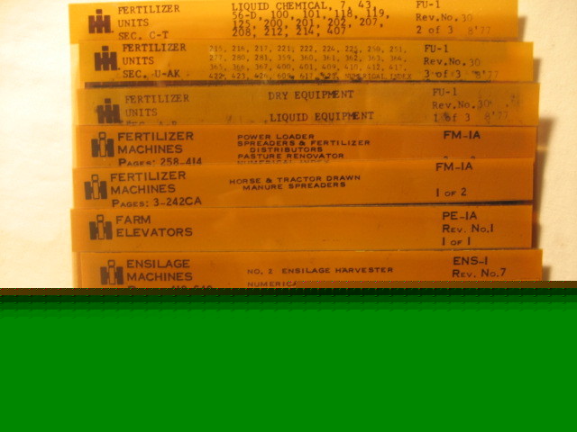 Lot of case fertilizer machine+ microfiche manuals