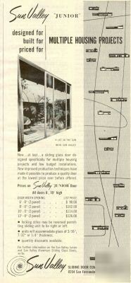 Sun valley sliding glass door co sun valley ca ad 1955