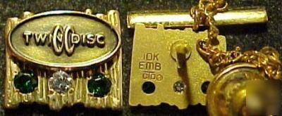Twin disc clutch company service award pin 10K jewels