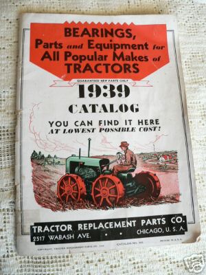 1939 tractor equipment catalog fordson, j.d. i.h. minn-