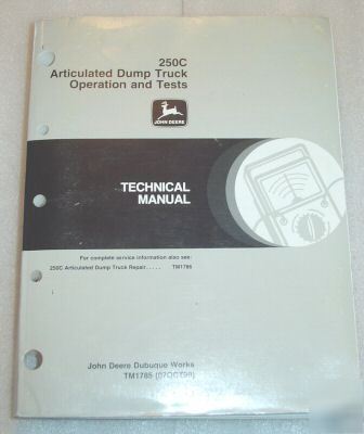 John deere 250C articulated dump truck technical manual