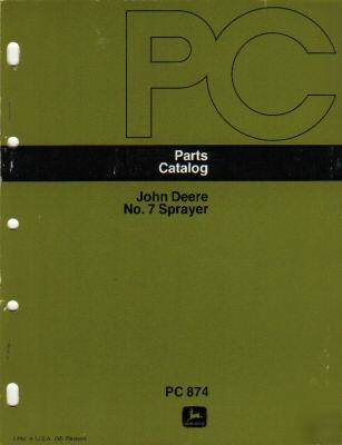 John deere no.7 sprayer parts catalog