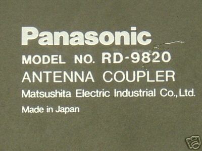 Panasonic rd-9820 antenna coupler for rf-4900 