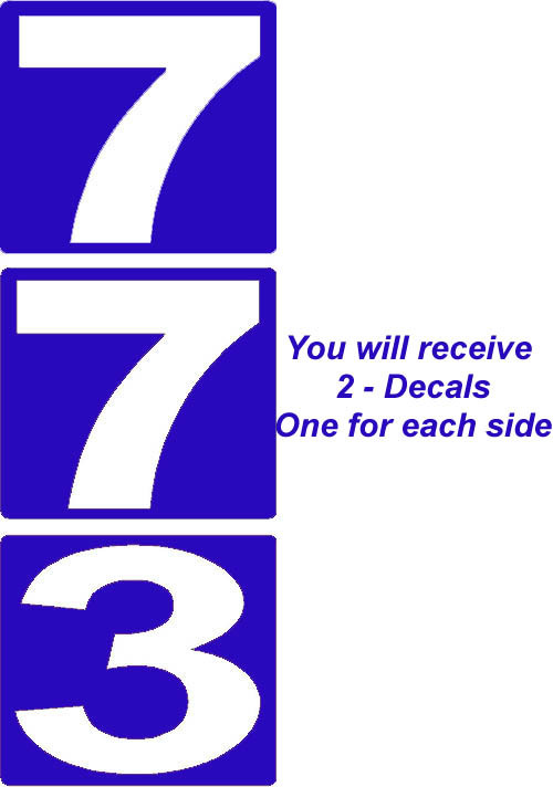 Skid loader number decal 773 - blue - bobcat 